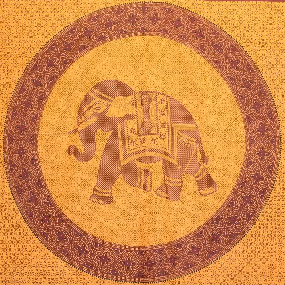 Elephant Tapestry (Orange)